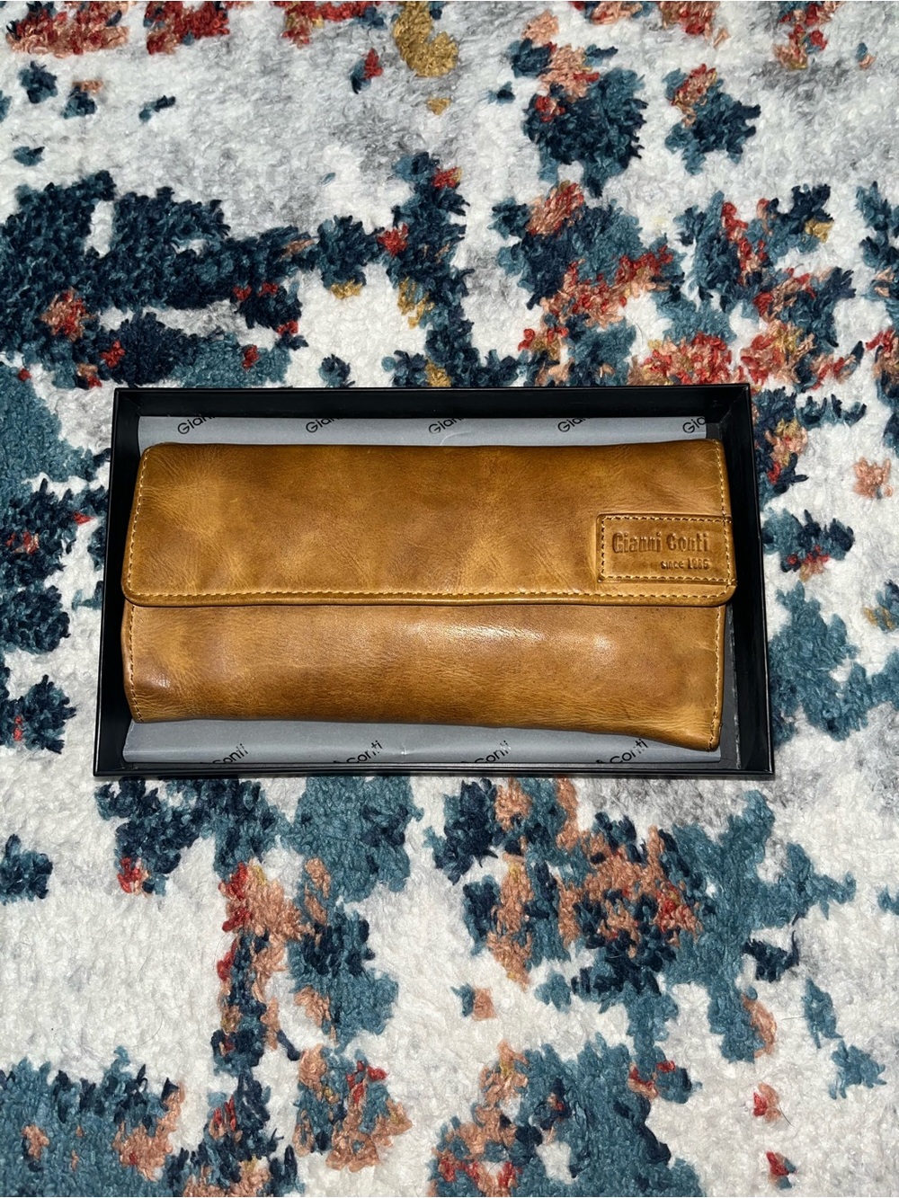 Gianni Conti Tan Leather Clutch Wallet